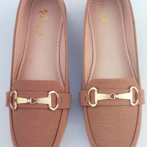 Women’s Rexine Casual Pumps with jelly sole Brown1125