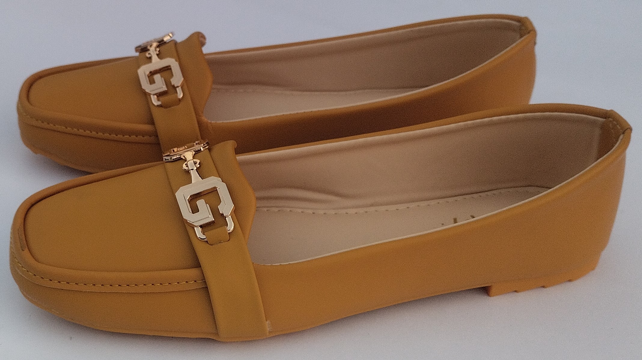 Women's Rexine Casual Pumps with jelly sole Yellow-1125 - Image 3