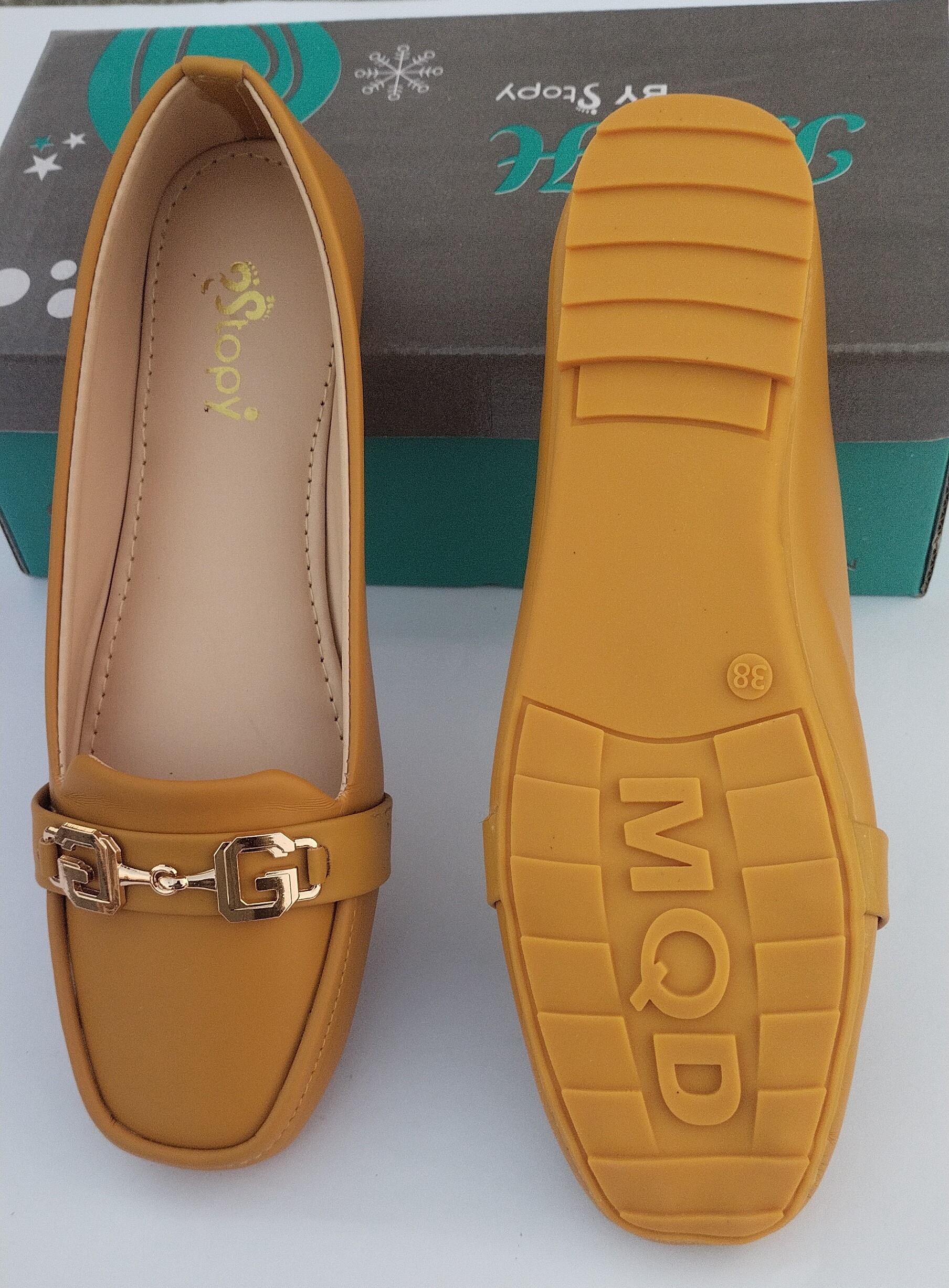 Women's Rexine Casual Pumps with jelly sole Yellow-1125 - Image 7