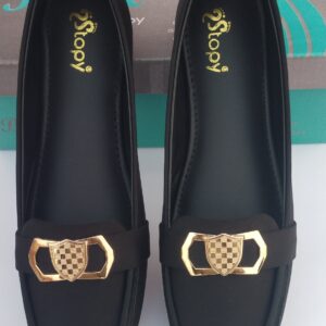 Women’s Rexine Casual Pumps with jelly sole Black1125