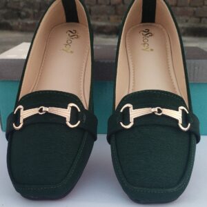 Women’s Rexine Casual Pumps with jelly sole Green1125