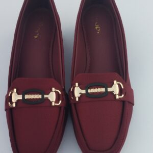 Mahroon Butterfly Charm Loafers